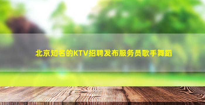 北京知名的KTV招聘发布服务员歌手舞蹈